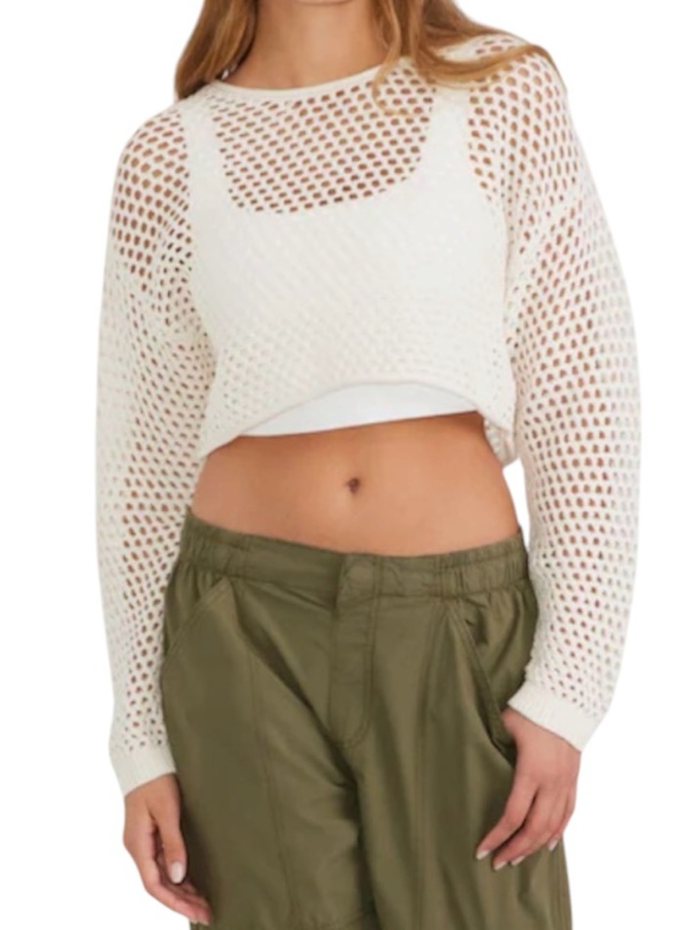 [Garage] NWOT Open-Knit Cropped Sweater